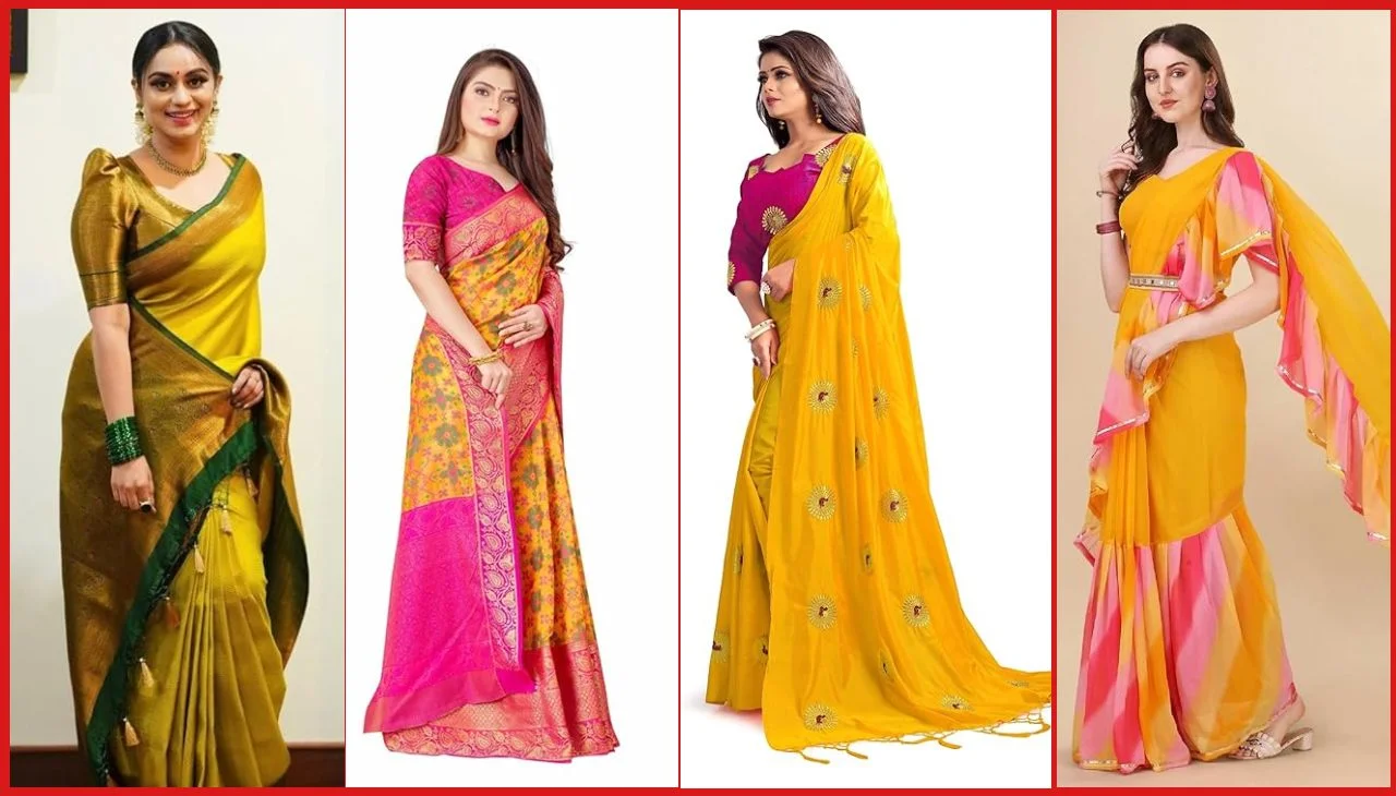 Beautiful Yellow Saree For Haldi Function