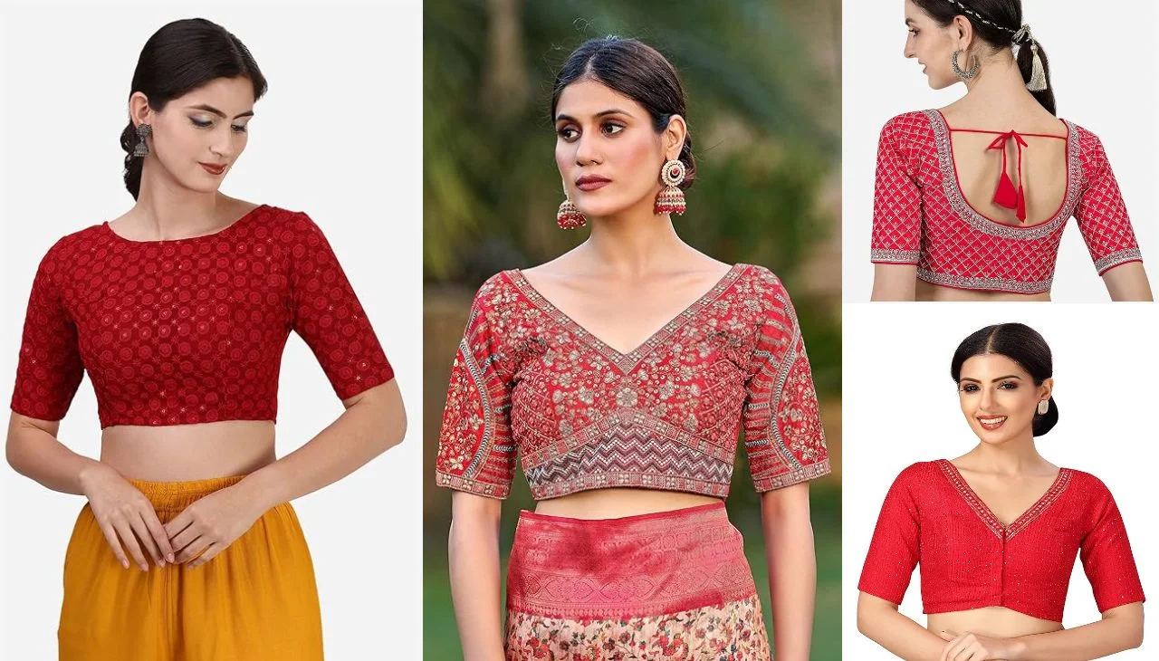 Red Blouse Design