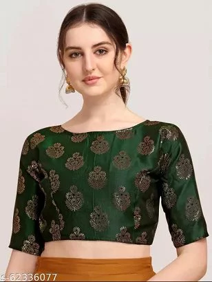Blouse Designs : Latest High Neck Silk Blouse Designs 5 High Neck Silk Blouse Designs