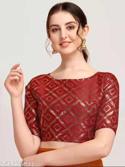 Blouse Designs : Latest High Neck Silk Blouse Designs 8 High Neck Silk Blouse Designs