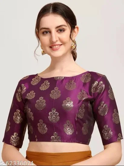 Blouse Designs : Latest High Neck Silk Blouse Designs 7 High Neck Silk Blouse Designs