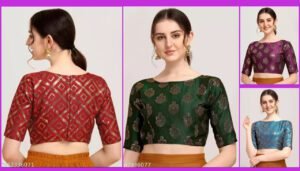 High Neck Silk Blouse Designs