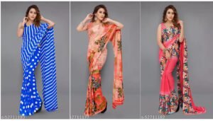 Printed Georgette Saree under 500