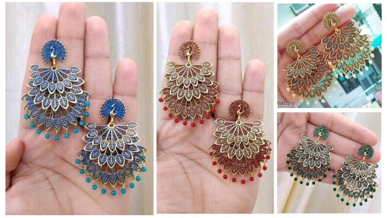 New Stylish Peacock Earrings For Girls 4 20240124 221617