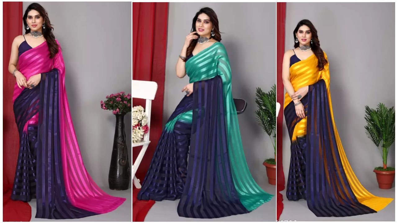 Satin Silk Saree For Women Under 400