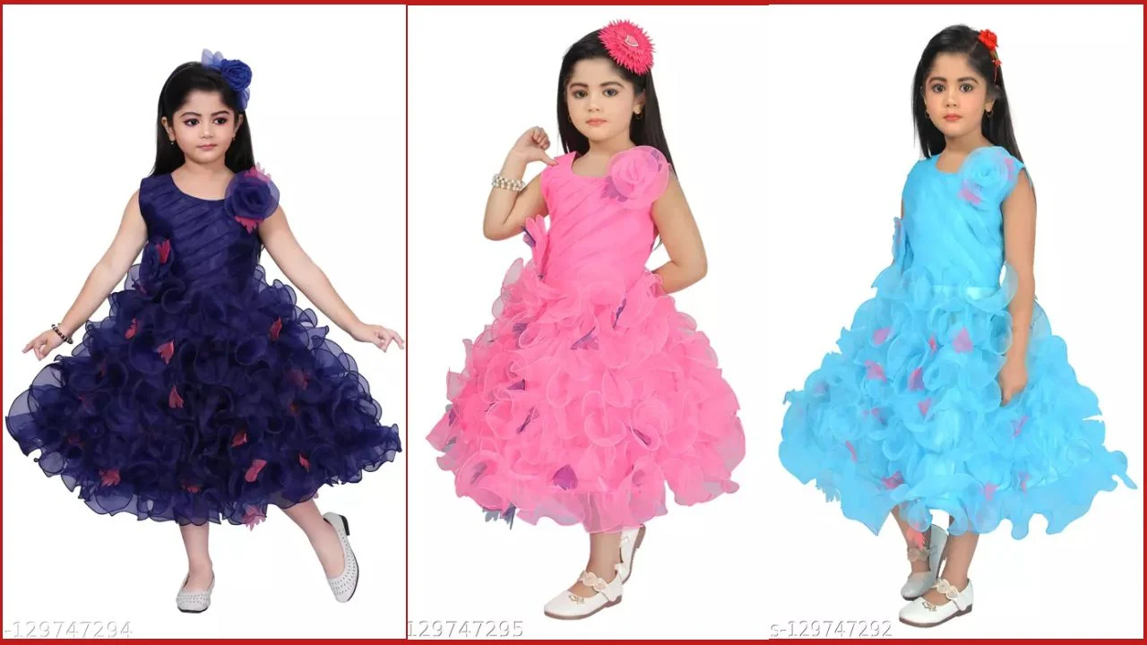 New Stylish Party Wear Flower Frocks For Girls 3 Party Wear Flower Frocks For Girls