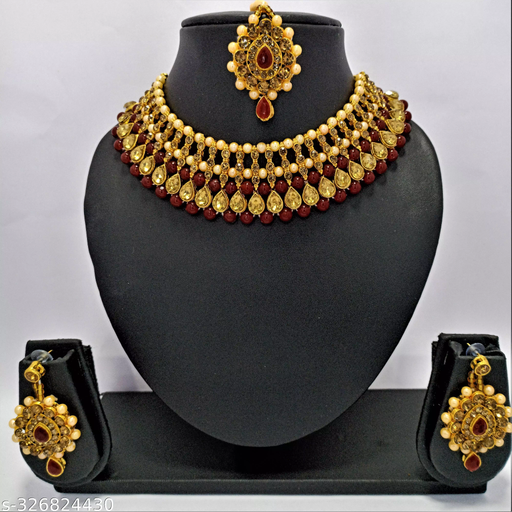 Fancy Red Colour Necklece for Woman And Girls