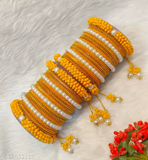 yellow Bridal Chuda Set