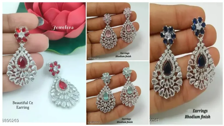 Latest And Stylish American Diamond Earrings for Girls