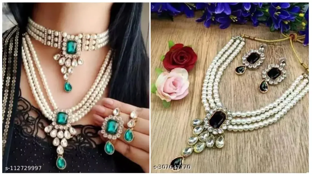 Pearls Jewellery Set For Girls