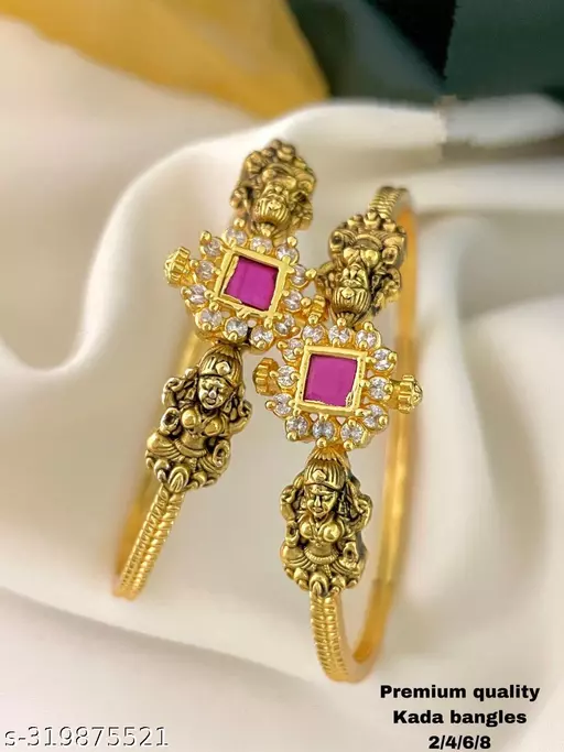 Traditional Ad Stone Bangles for Girls and Women