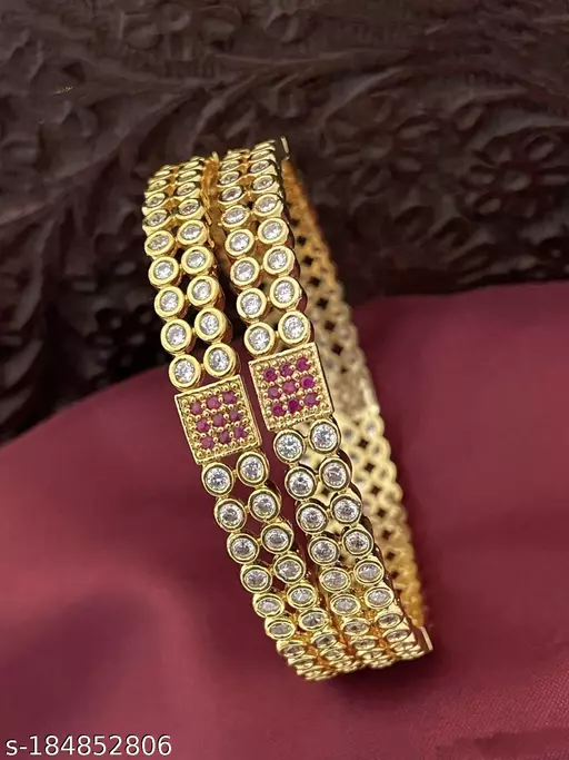 Traditional Ad Stone Bangles for Girls and Women