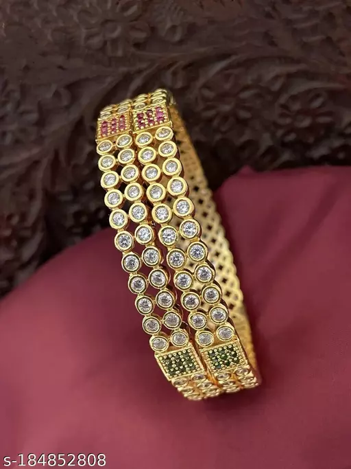 Traditional Ad Stone Bangles for Girls and Women