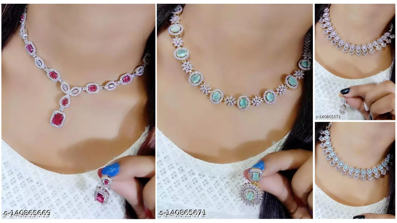 The Beauty Of American Diamond Jewellery Sets For Girls 3 American Diamond Jewellery Sets For Girls