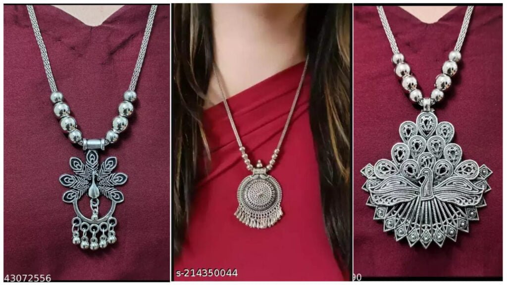 New Oxidised Silver Pendant Necklaces for Women