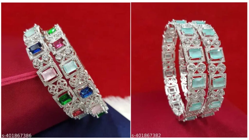 Stunning American Diamond Bangles Sets for Women and Girls