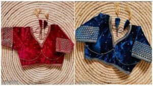 Velvet Fabric Women Blouse Designs