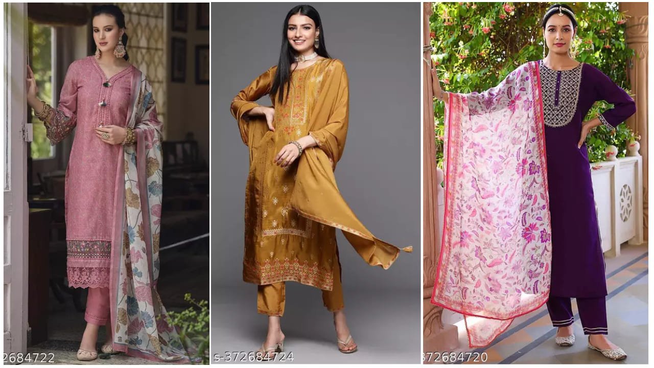 Chcek This Stylish Women Embroidered Cotton Kurta Set 4 Women Embroidered Cotton Kurta Set