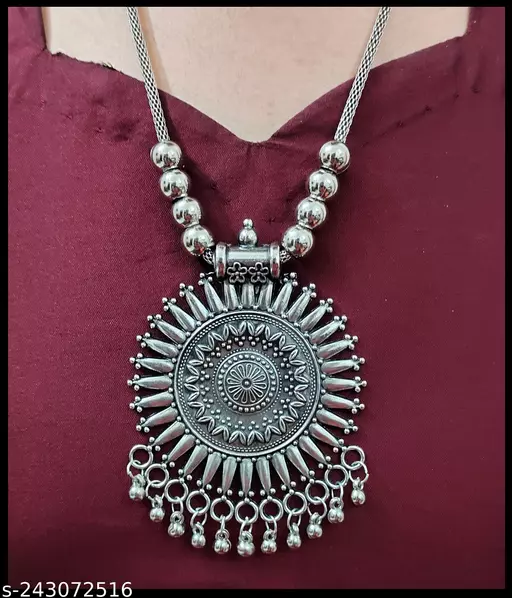 New Oxidised Silver Pendant Necklaces for Women