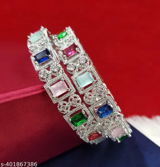 American Diamond Bangles Set for Women and Girls