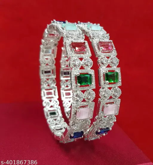 American Diamond Bangles Set for Women and Girls