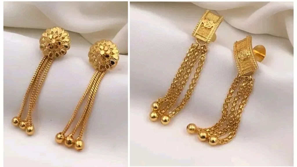 Beautiful Gold-plated Drop Earrings Design under 200 on Meesho 2 1000049441
