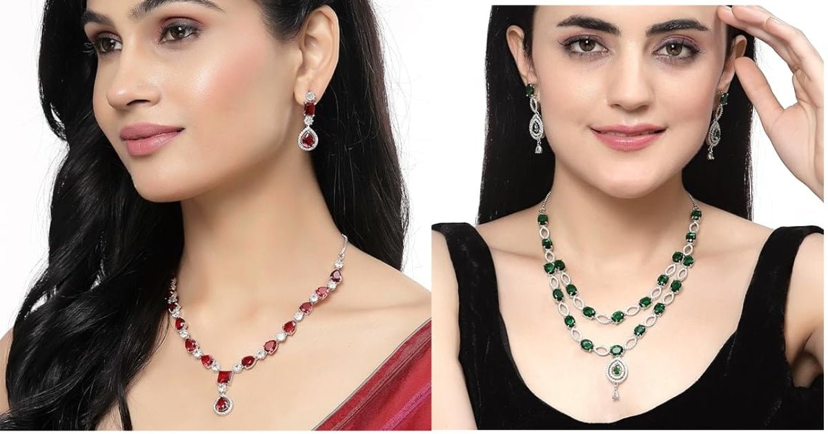 Stunning Green AD Jewellery Sets for Women: हर मौके के लिए Perfect Necklace Designs 4 AD Jewellery Sets for Women