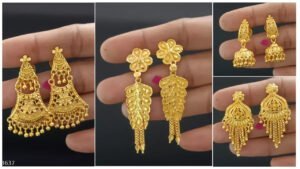 Beautiful Gold-Plated Jhumka Earrings for Girls and Women