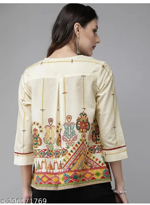 Women's jaipuri cottan Printed SHORT Kurtis