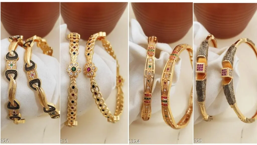 New Trendy Designer Gold Plated Bangles For Women
