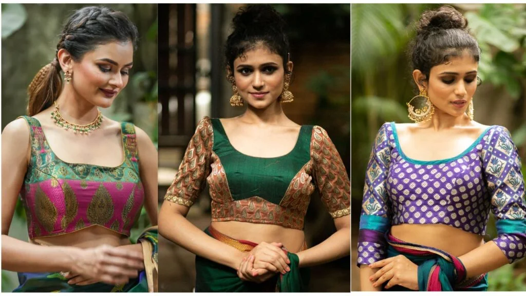Stylish U-Neck Blouse Designs