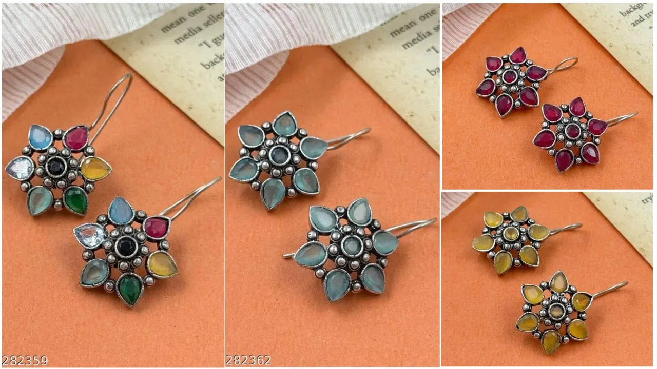 Women's Monalisa Stone Earrings available on Meesho under 200 rupees 3 Beautiful Unique Design Stone Earring