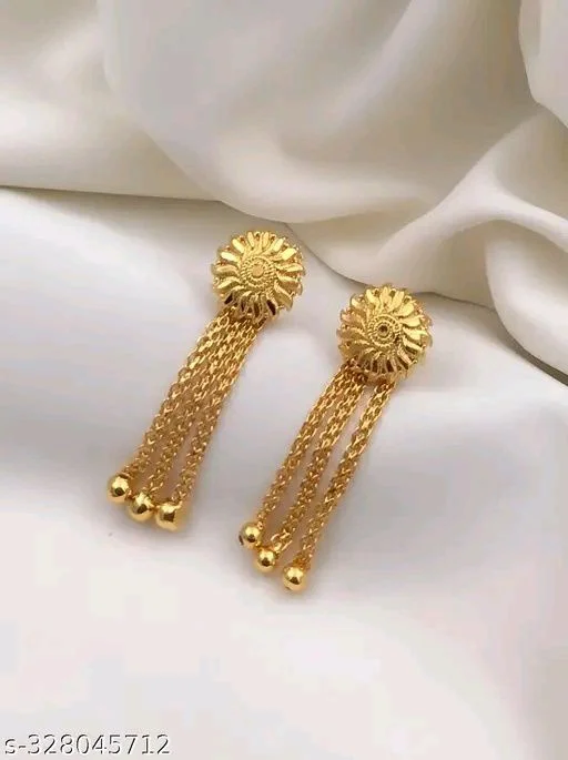 Beautiful Gold-plated Drop Earrings Design under 200 on Meesho 5 Gold-plated Drop Earrings Design