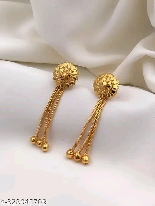 Beautiful Gold-plated Drop Earrings Design under 200 on Meesho 9 beautiful gold plated drop earrings design3552397712667736408