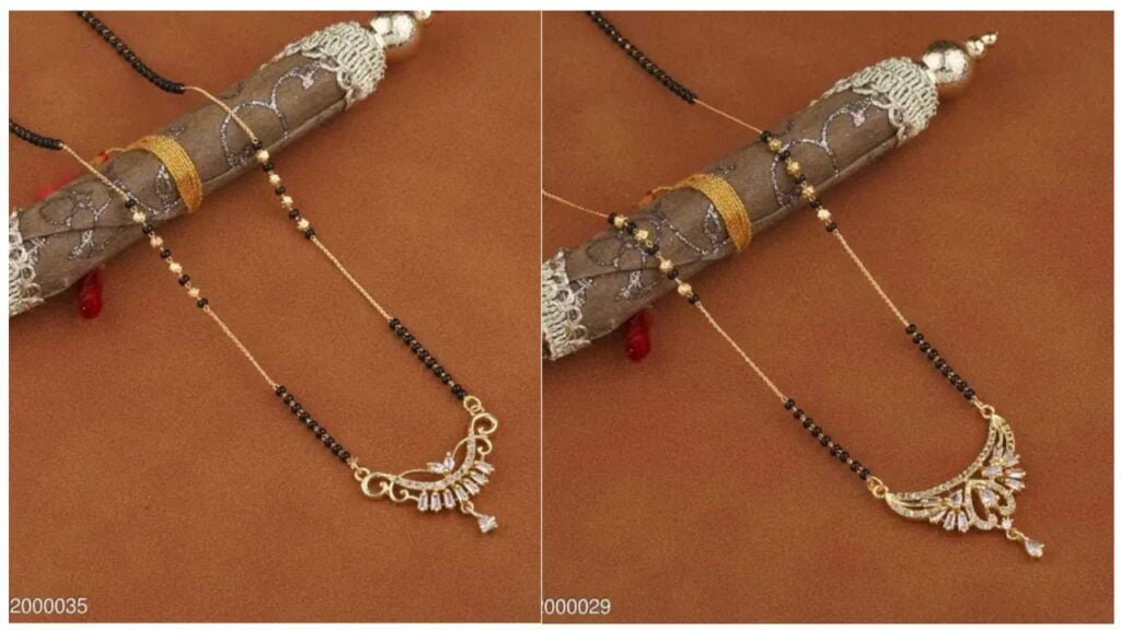 Colourful American Diamond Mangalsutra Design