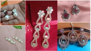 Latest Stone and Pearl Earring Design for Women