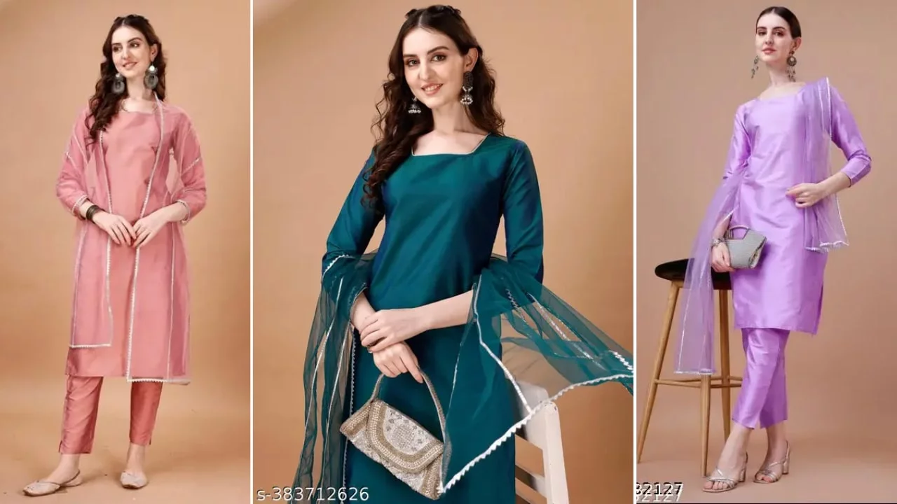 Kurta Pant Set : The Art Silk Kurta Pant Dupatta Set for Every Occasion 4 Art Silk Kurta Pant Dupatta Set