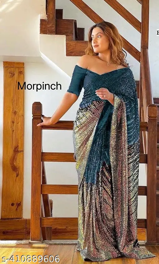Georgette Sequence Work Sarees