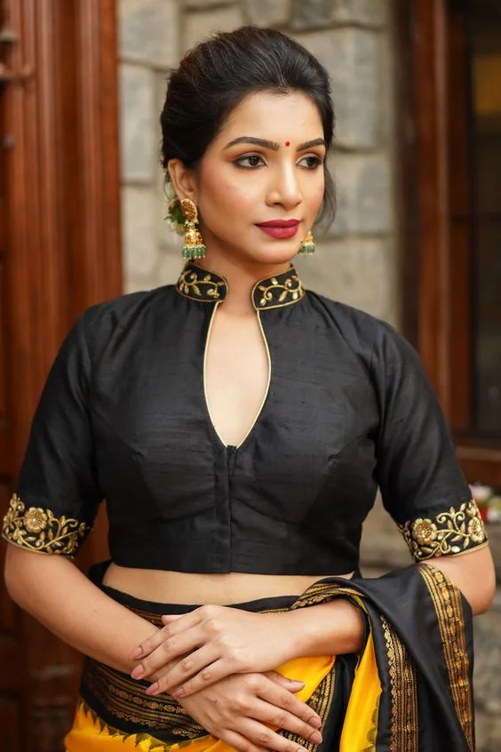 Collared Neck Blouse Design
