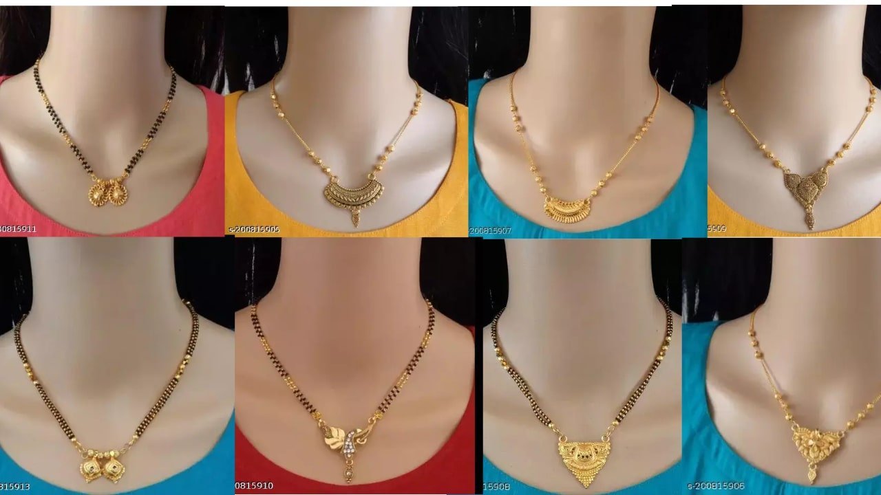 Jewelery Design: Stylish Short Mangalsutra for Women Under 200 3 Stylish Short Mangalsutra