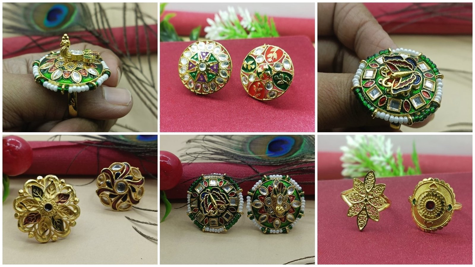 Finger Rings for Women: Gold-Plated and Rajwadi Rings Designs on Meesho 4 Finger Rings For Women