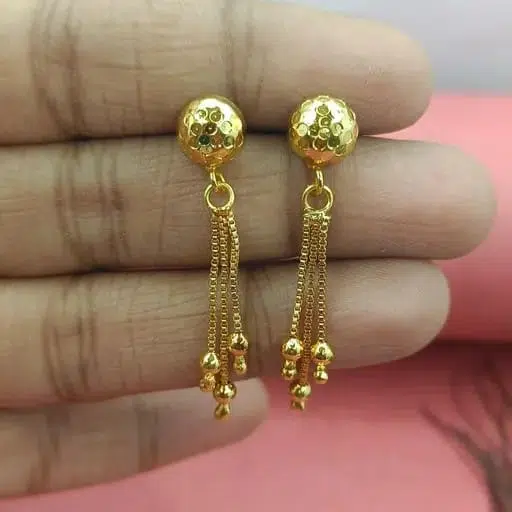 Beautiful Gold Plated Earrings Design For Girls
