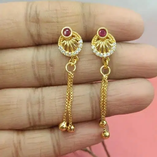 AD gold plated latkan earrings