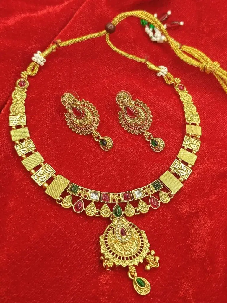 Rajwadi Matt Finish Choker Necklace Design