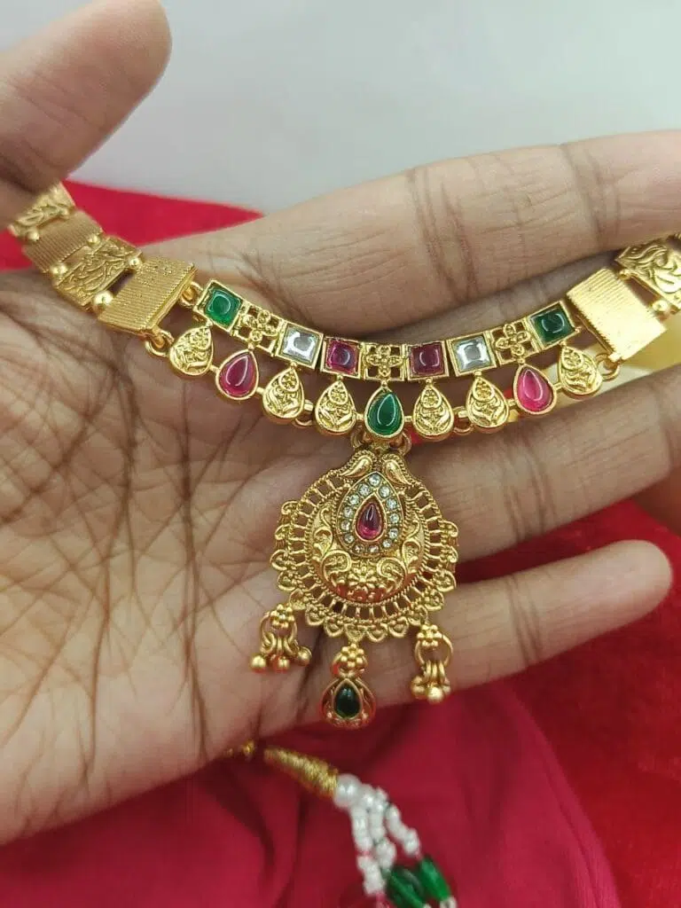 Rajwadi Matt Finish Choker Necklace Design