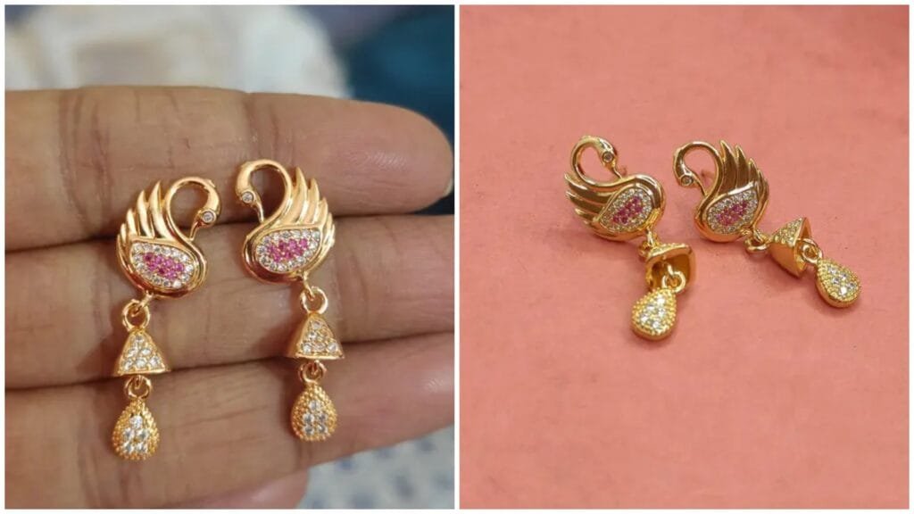 American diamond peacock design beautiful earrings