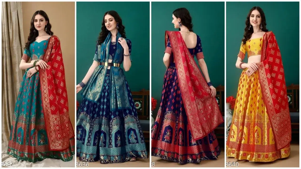 Lehenga Designs: The Beauty of Banarasi Silk Lehenga Choli 3 Silk Lehenga Choli