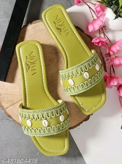Green Flat Sandals For women
