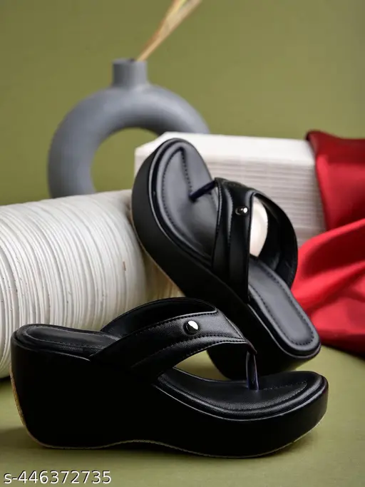 Black Wedges Sandals