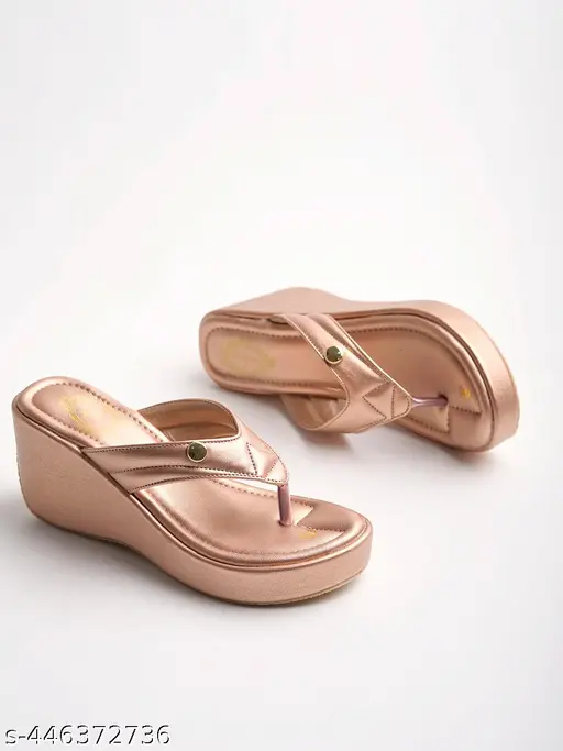 Ethnic Rose-Gold Wedges For Women